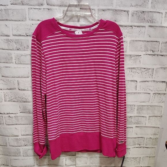 Tommy Hilfiger Pink Striped Women's Top - Picture 1 of 4
